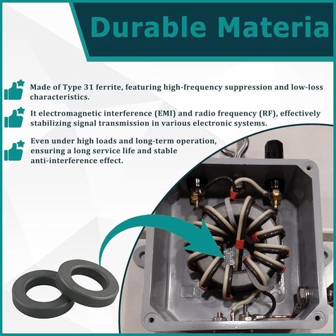 2 Pack Compatible with FT-240-31 Toroidal Ferrite Cores 2.4"- EMI Suppression RFI Reduction Choke Inductors | Toroidal Ferrite Cores for Transformers or Inductors in Saudi Arabia