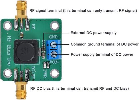 Bias Tee RF Signal Injector for Active Antenna 50kHz to 60MHz DC Power Supply with Coaxial Connector in Saudi Arabia