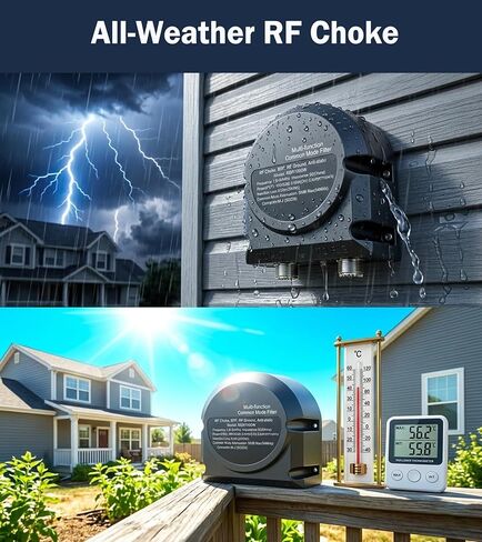 مرشح الوضع المشترك 3 في 1 للموجات القصيرة بقدرة 1000 وات، خنق التردد اللاسلكي المقاوم للماء بتردد 1.8-54 ميجا هرتز، حلقة مغناطيسية لملف الاختناق بتوهين 50 ديسيبل، مقاومة 50 أوم، فقدان إدخال 0.3 ديسيبل، SWR <1.2 للاستخدام الخارجي لراديو الهواة in Kuwait