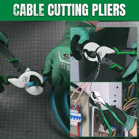 SK 9.5-Inch Cable Cutter, Heavy-Duty Wire Cutter, High Leverage Cable Cutting Pliers with Knurled Handle, Premium CR-V Steel, for Aluminum, Copper, Wire, and Communications Cable in Kuwait