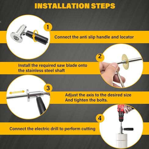 7-Inch Adjustable Depth Inside PVC Pipe Cutter with Handle & Locking Ring - Fast, Accurate Flush Cut Tool for 1.5-8 inch Sewer/Drain Pipes, Includes Diamond Wheel, HSS Saw Blades in Kuwait