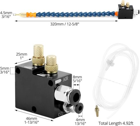 نظام رش تشحيم سائل التبريد QWORK لآلات CNC والمخرطة والطحن والحفر - كفاءة معززة في قطع المعادن والنقش in Kuwait