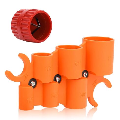 1/4'' - 1'' Depth Gauge with Pipe Deburring Tool Kit, 1/8'' to 1-5/8'' Inner Outer Reamer Pipe Deburring Tubing Chamfer Tool for PVC, PPR, Brass, CPVC, PERT, Aluminum Pipes in Kuwait