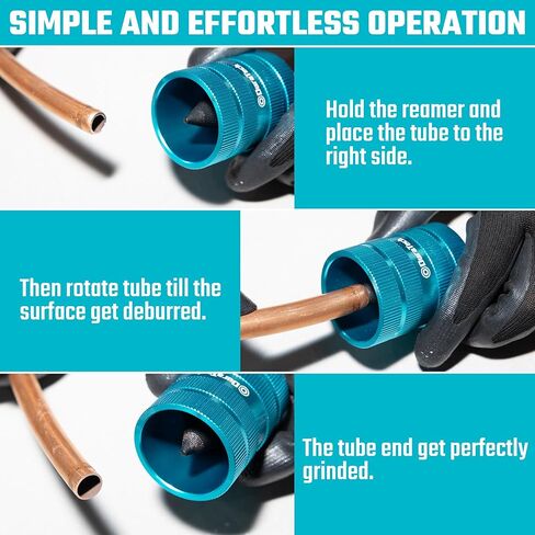 DURATECH Inner&Outer Tubing and Pipe Reamer, Pipe Deburring Tool, for Tubings from 1/4" to 1-1/4" O.D., Ideal for Copper, Stainless Steel, PVC, Brass, Aluminum, Soft Metal Pipes in Kuwait