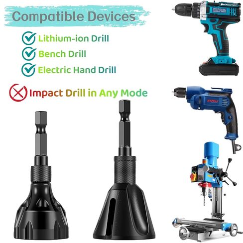 2PCS Tungsten YG8 Carbide Chamfer Set, Professional External Burr Removal Deburring Drill Bit, Fits for 1/8"-3/4" Solid & 3/16"-1" with Chip Discharge Notch, Quick-Release 1/4" Hex Shank in Kuwait