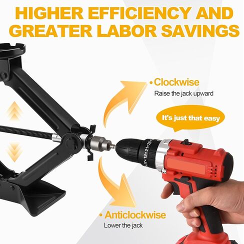 2 Packs Leveling Scissor RV Jack Socket, Premium Drill Adapter with 1/4in Quick Connect Hex Shank, Compatible with 3/4in(19mm) Hex Drive Jacks, Power Nut Driver Bit Set in Kuwait