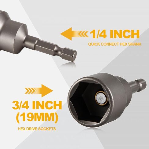 2 Packs Leveling Scissor RV Jack Socket, Premium Drill Adapter with 1/4in Quick Connect Hex Shank, Compatible with 3/4in(19mm) Hex Drive Jacks, Power Nut Driver Bit Set in Kuwait