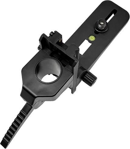 مشبك تثبيت مع خيط ذكر 1/4 بوصة - 20 ومحول 5/8 بوصة - 11، مشبك عمود مستوى ليزر قابل للتعديل مع مستوى الفقاعات لليزر الدوار والخط، دعامة شديدة التحمل لأعمدة التلسكوب in Kuwait