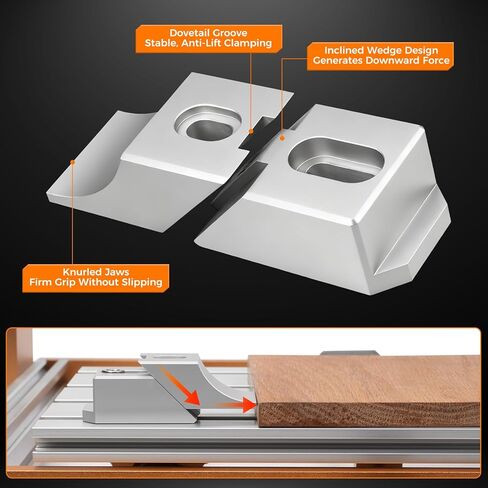 Aluminum Side Clamp Vise, 4-Pack Low-Profile Lateral Clamping Set for Milling and CNC Machines, High-Strength Alloy with Up to 60kN in Kuwait