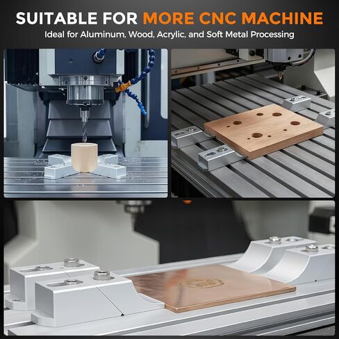 Aluminum Side Clamp Vise, 4-Pack Low-Profile Lateral Clamping Set for Milling and CNC Machines, High-Strength Alloy with Up to 60kN in Kuwait