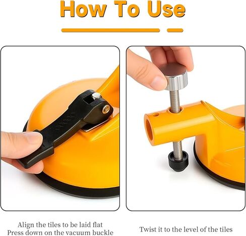 Floor Gap Fixer Tool, Adjustable Vacuum Suction Seam Countertop Leveling Alignment Clamp with Heavy-Duty Rubber Suction Cups for Installation Repair (Yellow) in Kuwait