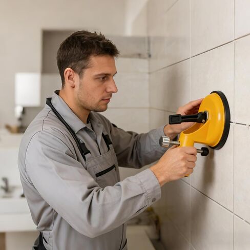 Floor Gap Fixer Tool, Adjustable Vacuum Suction Seam Countertop Leveling Alignment Clamp with Heavy-Duty Rubber Suction Cups for Installation Repair (Yellow) in Kuwait