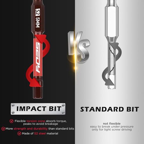 21-Piece 2.5" Hex Head Allen Wrench Drill Bit Set, 1/4" Hex Screwdriver Bits Set with Durable Magnetic Impact Bit Holder, SAE & Metric Allen Key, S2 Steel, Mechanic Home Repair in Kuwait