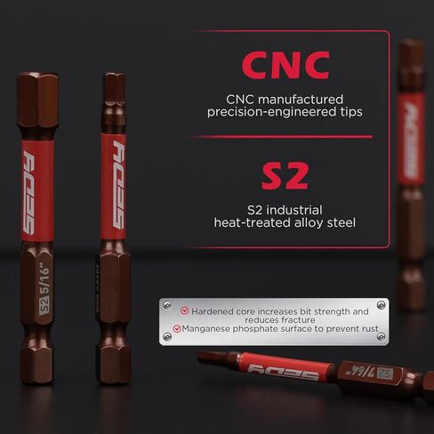 21-Piece 2.5" Hex Head Allen Wrench Drill Bit Set, 1/4" Hex Screwdriver Bits Set with Durable Magnetic Impact Bit Holder, SAE & Metric Allen Key, S2 Steel, Mechanic Home Repair in Kuwait