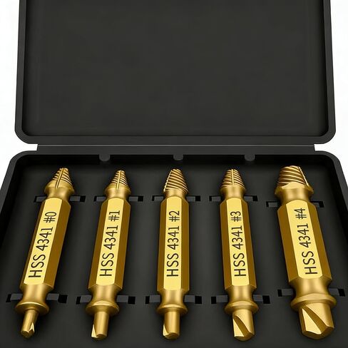 Damaged Screw Extractor Set, 6PCS HSS Drill Bit Kit for Removing Stripped, Broken, Frozen and Rusted Screws in Saudi Arabia