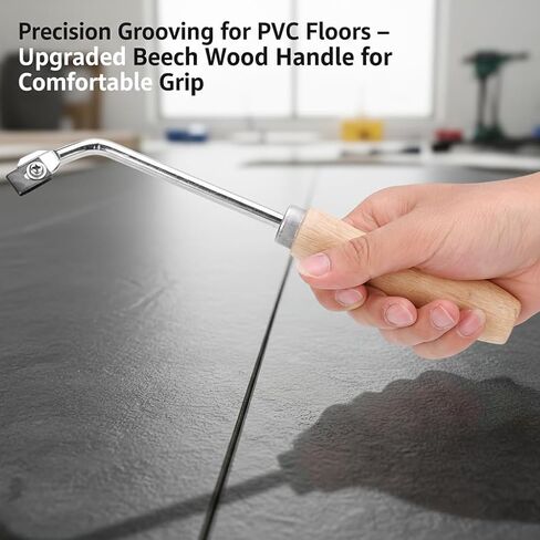 Floor Grooving Knife with 3 Replacement Blades, PVC Plastic Woodworking Tool, Beech Wood Handle in Kuwait