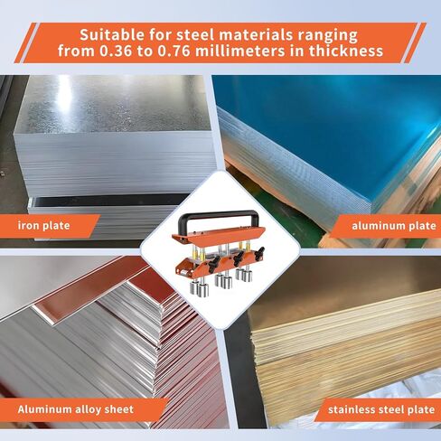 Professional 3-Station Edge Roller, Metal Roofing Bender Tool, 0-90° Adjustable Angle, Sheet Metal Bead Roller for 1/2-5in Bending, Heavy Duty Construction Materials in Kuwait