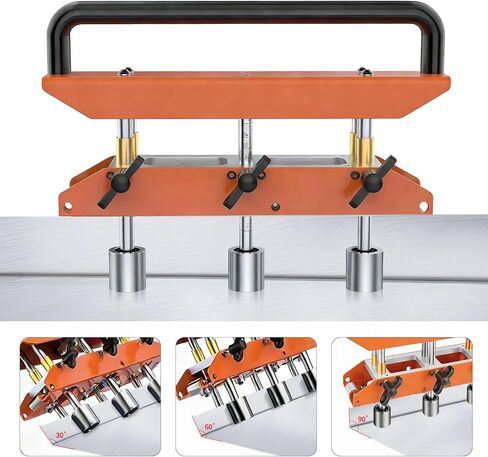 Professional 3-Station Edge Roller, Metal Roofing Bender Tool, 0-90° Adjustable Angle, Sheet Metal Bead Roller for 1/2-5in Bending, Heavy Duty Construction Materials in Kuwait
