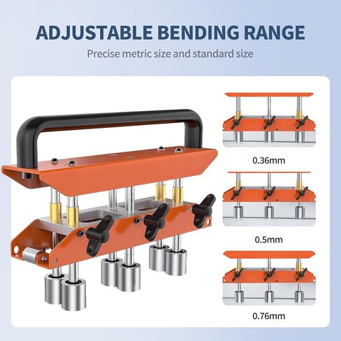Professional 3-Station Edge Roller, Metal Roofing Bender Tool, 0-90° Adjustable Angle, Sheet Metal Bead Roller for 1/2-5in Bending, Heavy Duty Construction Materials in Kuwait