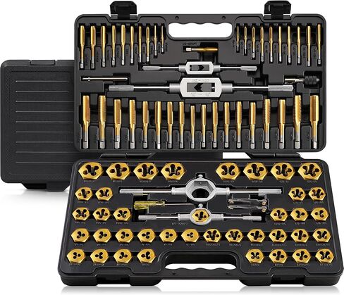 Kolvoii 52-Piece Large Metric Tap and Die Set, M6 to M24 Coarse and Fine Threads, Heavy-Duty GCr15 Steel Thread Repair & Rethreading Tool Kit for Internal & External Threads in Saudi Arabia