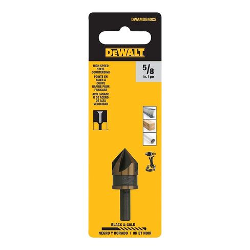 DEWALT 5/8 in. Countersink Drill Bit, Black and Gold High-Speed Steel Countersink Bit for Wood, Plastic and Metal (DWAMDB40CS) in Saudi Arabia