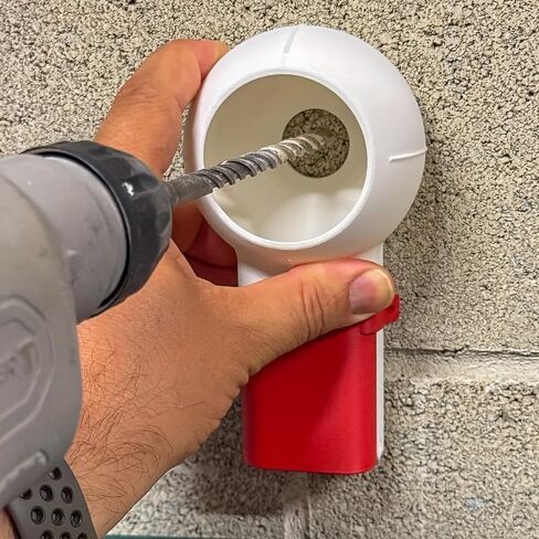 Rotary Nozzle Drill Dust Collection Box, Rotating Tilt Structure, Compact Durable Plastic, Ideal for Home & DIY Use in Saudi Arabia