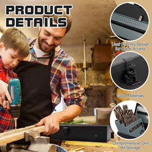 115 Pcs Drill Bit Index Box Combination Jobber Length Drill Bit Index Storage Organizer Empty Metal Case Holder for Sizes 1/16" to 1/2" in 1/64" Increments, A to Z, and #1 to #60 in Saudi Arabia