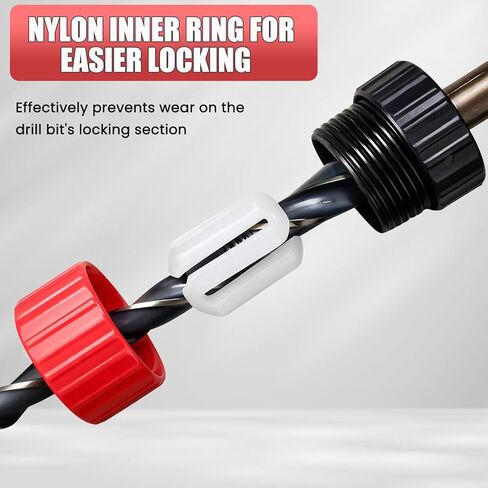 3Pcs Adjustable Drill Bit Depth Stop, Drill Bit Stop Collar Set with Nylon Inner Ring, Non-Marring Drill Limit Ring Positioner, Adjustable Sizes from 1/8" to 1/2" in Saudi Arabia