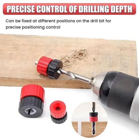 3Pcs Adjustable Drill Bit Depth Stop, Drill Bit Stop Collar Set with Nylon Inner Ring, Non-Marring Drill Limit Ring Positioner, Adjustable Sizes from 1/8" to 1/2" in Saudi Arabia