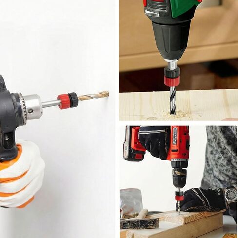 3Pcs Adjustable Drill Bit Depth Stop, Drill Bit Stop Collar Set with Nylon Inner Ring, Non-Marring Drill Limit Ring Positioner, Adjustable Sizes from 1/8" to 1/2" in Saudi Arabia