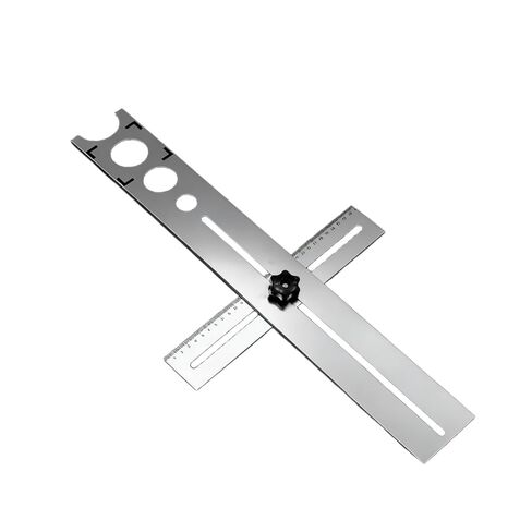 Adjustable Ceramic Tile Hole Locator, Stainless Steel Drill Guide for Marble, Glass Ceramic Floor Drilling 300mm Measuring Range Hole Sizes: 25mm, 40mm, 45mm, 55mm Ideal for DIY Professional Use in Kuwait