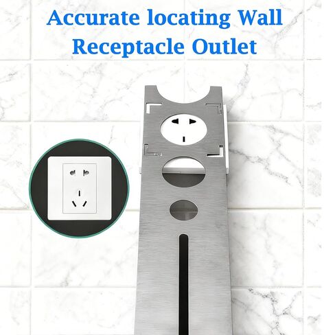 Adjustable Ceramic Tile Hole Locator, Stainless Steel Drill Guide for Marble, Glass Ceramic Floor Drilling 300mm Measuring Range Hole Sizes: 25mm, 40mm, 45mm, 55mm Ideal for DIY Professional Use in Kuwait