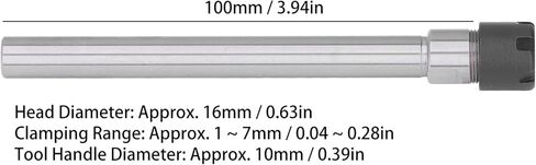 Collet Chuck Holder Straight Long CNC Milling 17mm Clamping Range Wrench (C10-ER11M-100L) in Saudi Arabia