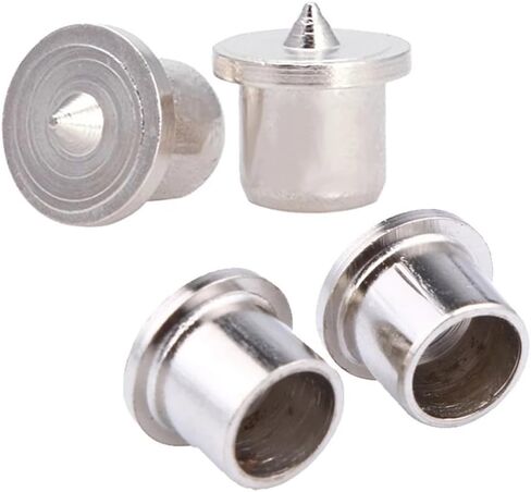 مجموعة وتد مركزية مكونة من 16 قطعة للأعمال الخشبية - أدوات محاذاة لقم الثقب الفولاذية، مطلية بالكروم، مقاسات 6 مم/8 مم/10 مم/12 مم (4 قطع لكل واحدة) in Kuwait