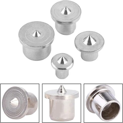 مجموعة وتد مركزية مكونة من 16 قطعة للأعمال الخشبية - أدوات محاذاة لقم الثقب الفولاذية، مطلية بالكروم، مقاسات 6 مم/8 مم/10 مم/12 مم (4 قطع لكل واحدة) in Kuwait