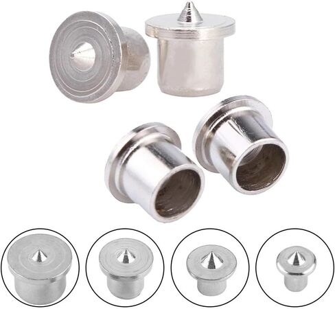 مجموعة وتد مركزية مكونة من 16 قطعة للأعمال الخشبية - أدوات محاذاة لقم الثقب الفولاذية، مطلية بالكروم، مقاسات 6 مم/8 مم/10 مم/12 مم (4 قطع لكل واحدة) in Kuwait