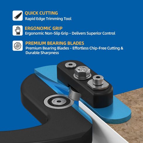 Edge Banding Trimmer - Dual-Eccentric Bearing System for Precise Trimming, Cuts PVC, Melamine, Laminates, Box, ACP, VinyI Panels, Free 5 Woodworking Saw Blades in Kuwait