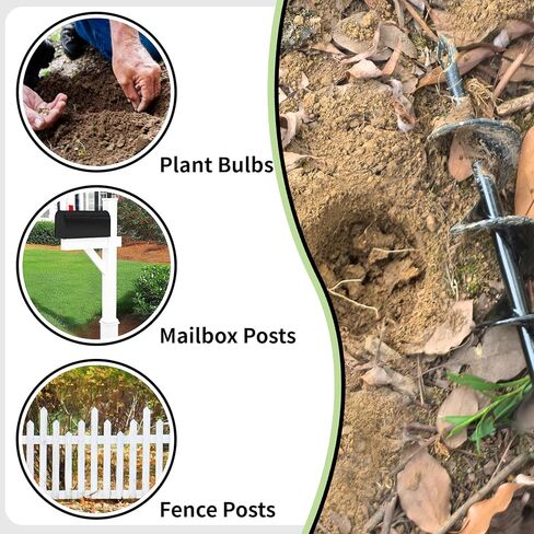 TCBWFY Garden Auger مثقاب للزراعة 1.6 بوصة × 16.5 بوصة و3.5 بوصة × 16 بوصة، أداة زرع لمبة شديدة التحمل لحفر الثقوب، متوافقة مع مثقاب محرك سداسي مقاس 3/8 بوصة in Kuwait