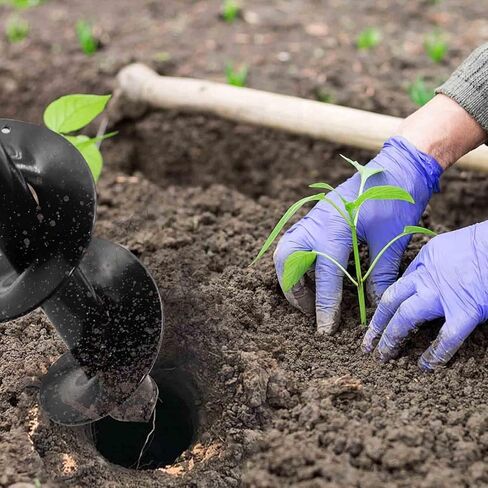 tcbwfy 4 "x12" مثقاب مثقاب لزراعة ثقوب الحفر، حديقة نبات زهرة لمبة اوجير دوامة ثقب الحفر السريع لمبة زارع مثقاب الأرض، متوافق مع ظرف سداسي قابل للتعديل in Kuwait