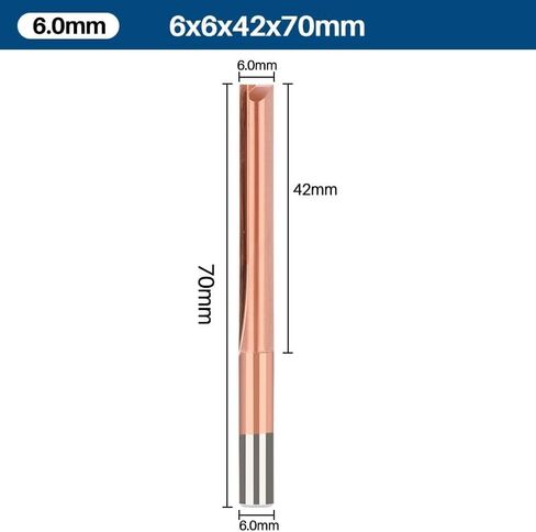 CNC Router Bits 6mm Shank Straight Milling Cutter 2 Flute Titanium Coated Carbide End Mill for MDF Acrylic Chipboard Wood(6x42mm) in Saudi Arabia