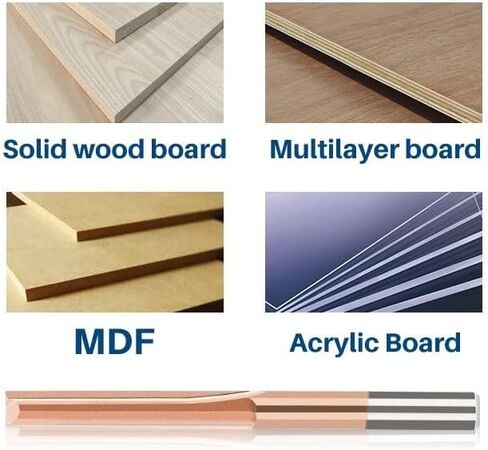 CNC Router Bits 6mm Shank Straight Milling Cutter 2 Flute Titanium Coated Carbide End Mill for MDF Acrylic Chipboard Wood(6x42mm) in Saudi Arabia