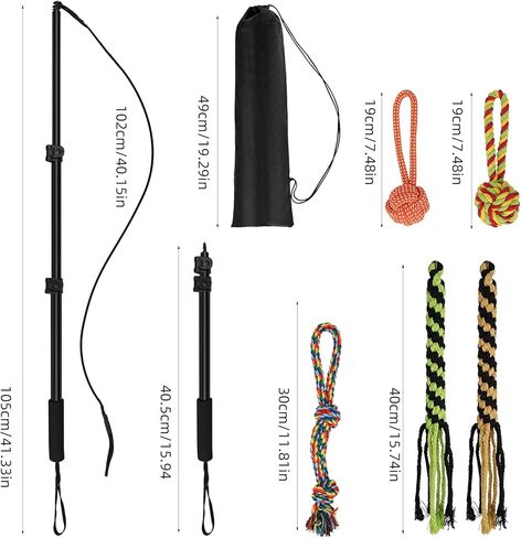 عمود مغازلة للكلاب ، القطب القابل للتمديد للكلاب مع ألعاب تفاعلية قابلة للانفصال عصا الدعال مع لعبة مضغ إغراء لممارسة الرياضة في الهواء الطلق وتدريب ألعاب تفاعلية للكلاب الثقيلة in Kuwait