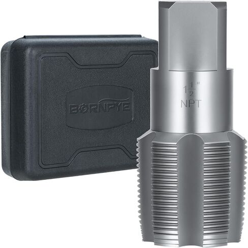 مجموعة حنفية أنابيب NPT مكونة من 6 قطع، 1 بوصة، 3/4 بوصة، 1/2 بوصة، 3/8 بوصة، 1/4 بوصة، 1/8 بوصة أداة خيوط الصنابير، مجموعة حنفية فولاذية تحمل الدقة مترية ومعايير لتنظيف وإعادة الخيوط التالفة أو خيوط الأنابيب المربى في علبة التخزين in Kuwait