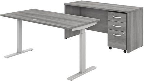 استوديو Bush Business Furniture Studio C 60W × 30D DEASH قابل للتعديل ، Credenza وخزانة ملفات الهاتف المحمول باللون الأبيض in Saudi Arabia