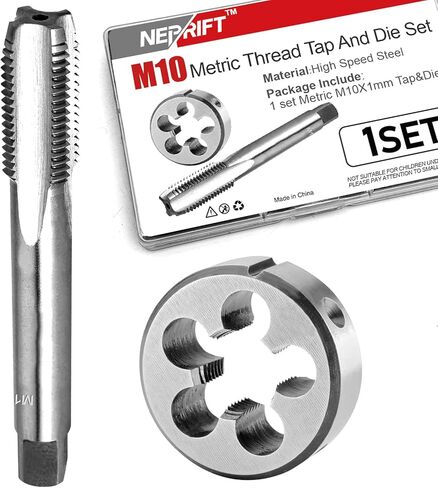 M12 x 1.25 Tap and Die Set, M12 X 1.25mm Metric Right Hand Machine Thread Tap and Round Die, High-Speed Steel 6542, for Automotive Parts Repair and Metalworking in Saudi Arabia