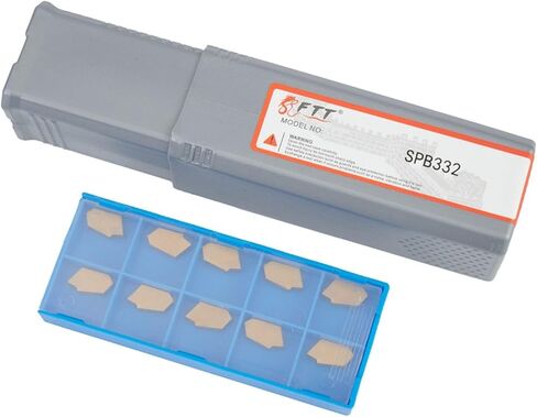 إدراجات كربيد قابلة للفهرسة SP300 وحامل أدوات قطع الحز SPB332 SPB32-3، متوافق مع SMBB1632/2032/2532، طول 150 مم وسمك 2.4 مم وارتفاع 32 مم، مجموعة أدوات تشغيل معدنية 10 قطع باستخدام الحاسب الآلي in Kuwait