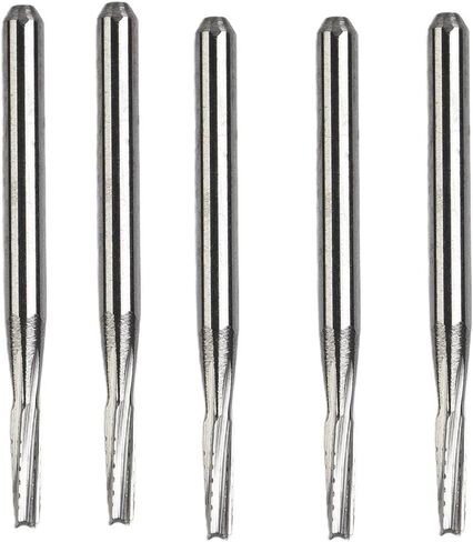 مجموعة لقم مثقاب كربيد مدببة 5 قطع 1 مم لإصلاح زجاج الزجاج الأمامي للسيارات، مادة سبيكة، صلابة عالية، تناسب قطر عرقوب 1.5 مم، فضي، طول 20 مم in Kuwait