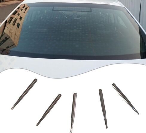 مجموعة لقم مثقاب كربيد مدببة 5 قطع 1 مم لإصلاح زجاج الزجاج الأمامي للسيارات، مادة سبيكة، صلابة عالية، تناسب قطر عرقوب 1.5 مم، فضي، طول 20 مم in Kuwait