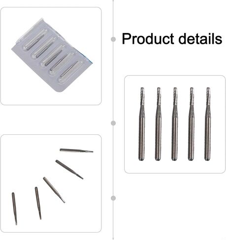 مجموعة لقم مثقاب كربيد مدببة 5 قطع 1 مم لإصلاح زجاج الزجاج الأمامي للسيارات، مادة سبيكة، صلابة عالية، تناسب قطر عرقوب 1.5 مم، فضي، طول 20 مم in Kuwait