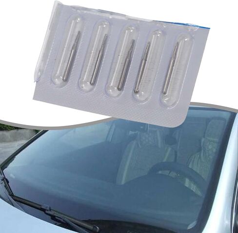 مجموعة لقم مثقاب كربيد مدببة 5 قطع 1 مم لإصلاح زجاج الزجاج الأمامي للسيارات، مادة سبيكة، صلابة عالية، تناسب قطر عرقوب 1.5 مم، فضي، طول 20 مم in Kuwait